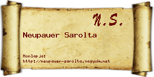 Neupauer Sarolta névjegykártya